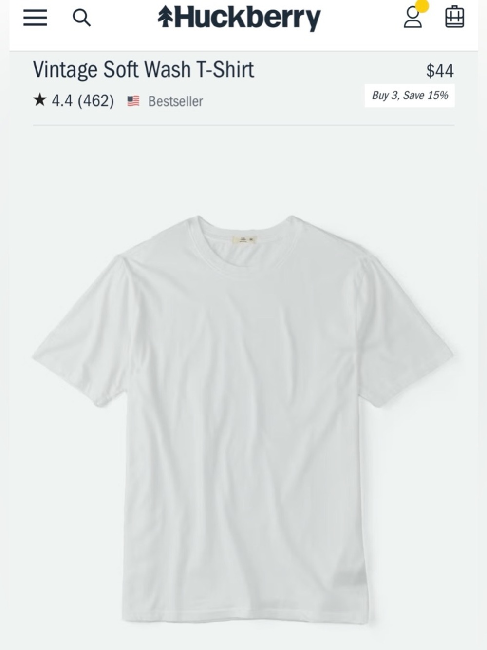 Huckberry Vintage Flint and Tinder Soft White 100% Cotton SS T-Shirts- 3 NIP